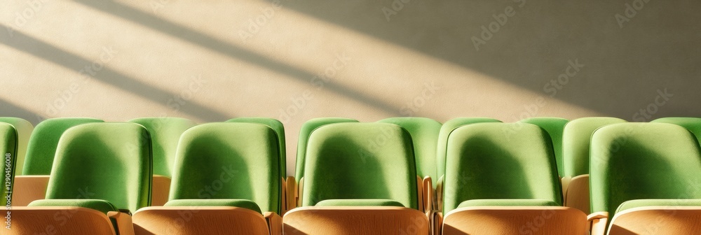 Aufkleber modern auditorium design minimalist green upholstered seating with light aesthetics - architectural 