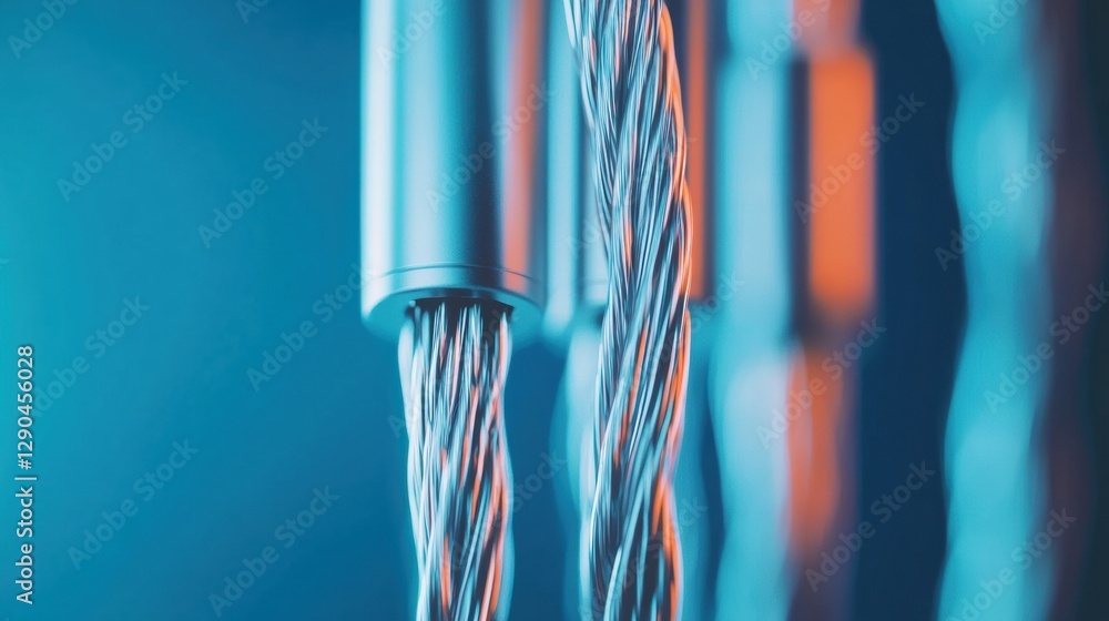 Aufkleber Ethereal Tech Decor Symmetrical Abstract Data Drives and Vertical Cables for Dynamic Digital Installations - Enhancing Futuristic Office Ambiance and Visual Marketing