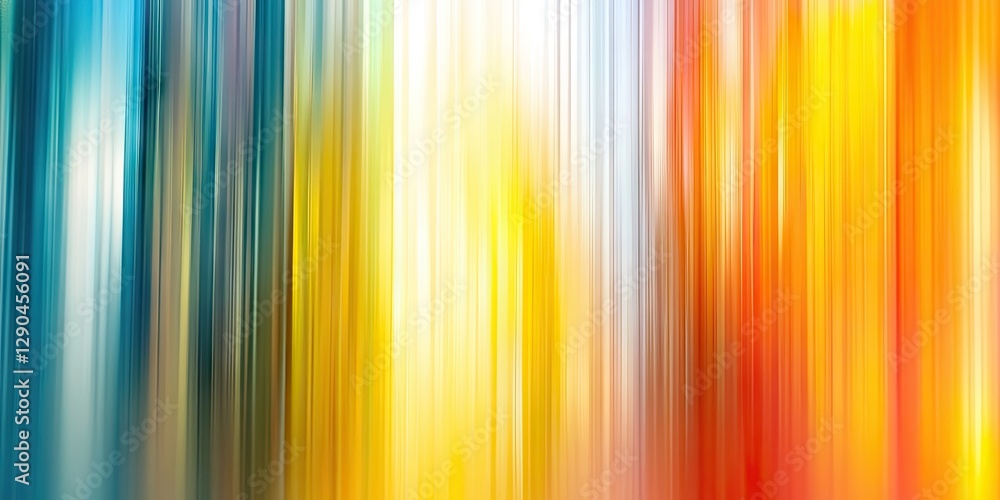 Poster vertical motion blur abstract design featuring vibrant blue, yellow, and red vertical stripes creati