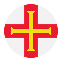 Guernsey circle flag logo icon digital vector illustration