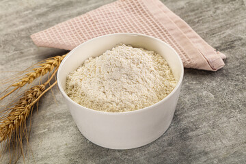 Wheat flour for cooking in the bowl