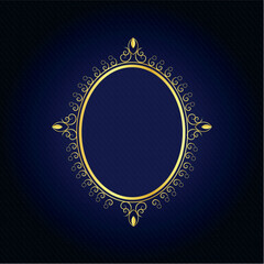 blue background with golden ornament