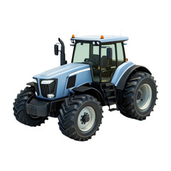 Obraz premium Powerful Blue Farm Tractor Modern Agriculture Machinery