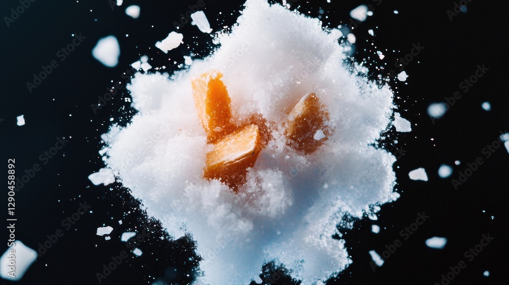 Aufkleber kinetic ice explosion abstract ice crystal burst with dynamic fragments against dark backdrop - inno