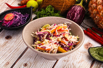 Fresh crab salad with cabbage