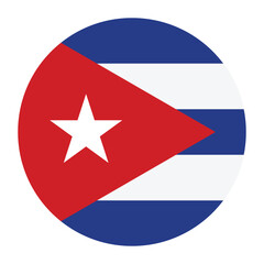 Cuba circle flag logo icon digital vector illustration
