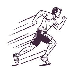 vector illustration of a young man running