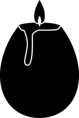 Easter Egg Shaped Candle silhouette.
lit Egg Shaped Candle Stock Vector Illustration.
Transparent background.