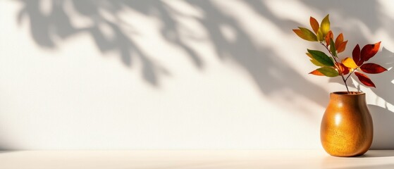 Minimalist Workspace Aesthetic Wooden Desk Organizer and Plant on White Backdrop - Efficient Design for Contemporary Business and Office Environments