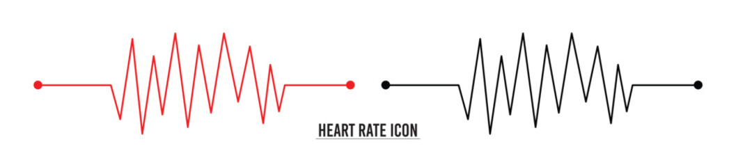 Heart rate monitor line vector. Heart rate pulse rhythm line with editable stroke. isolated on white background. Vector illustration in eps 10.