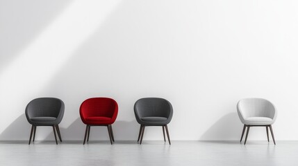Obraz premium Modern Minimalist Chairs in a Stylish Interior Design