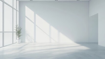 Obraz premium Empty Modern Minimalist Interior Design with Sunlight