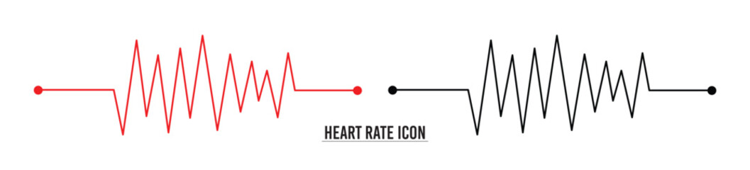 Heart rate monitor line vector. Heart rate pulse rhythm line with editable stroke. isolated on white background. Vector illustration in eps 10.