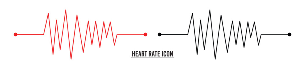 Heart rate monitor line vector. Heart rate pulse rhythm line with editable stroke. isolated on white background. Vector illustration in eps 10.