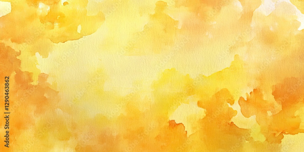 Poster soft gradient watercolor background in vibrant yellows and oranges with textured cloud-like patterns