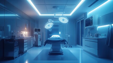 A cosmetic surgeon performing rhinoplasty with precise techniques in a high-tech operating room, with bright lighting emphasizing an advanced and focused atmosphere.