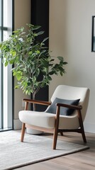 Modern Living Room with a Touch of Nature