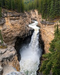 Epic Frozen Waterfall in Craggy Canyon Natures Power for Adventure Media and Untamed Wilderness Campaigns - Commercial Use in Outdoor Apparel and Eco-Tourism Branding