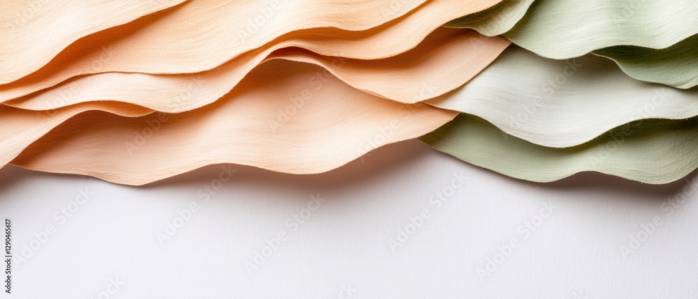Poster pastel wave textures elegant fabric layer patterns for modern interior design and luxury textiles ma