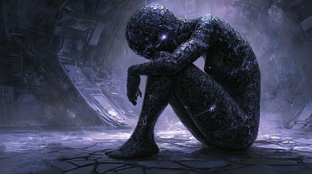 Dark And Lonely Digital Art Figure