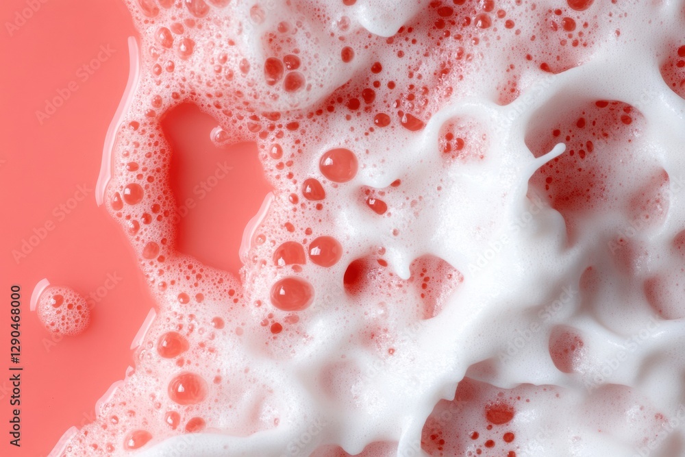 Poster dynamic foam textures on coral surface abstract water art for contemporary design and luxury marketi