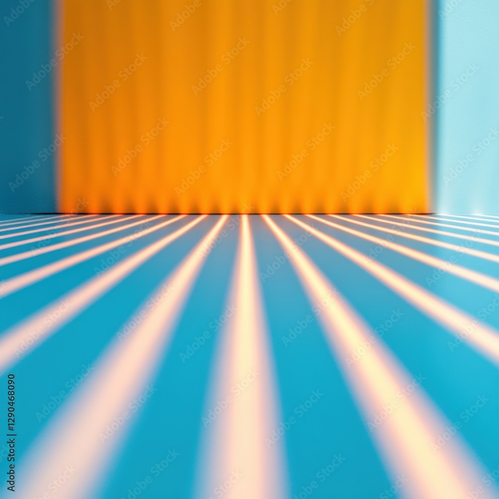Aufkleber Futuristic Corridor Aesthetics Dynamic Light Patterns and Metallic Textures in Digital Infrastructure Design for Tech Firms and Enhanced Data Processing Efficiency