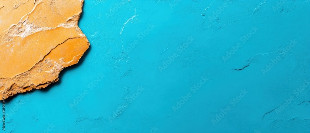 Aufkleber vivid textured concrete surface vibrant cyan and terracotta architectural finish for dynamic urban d