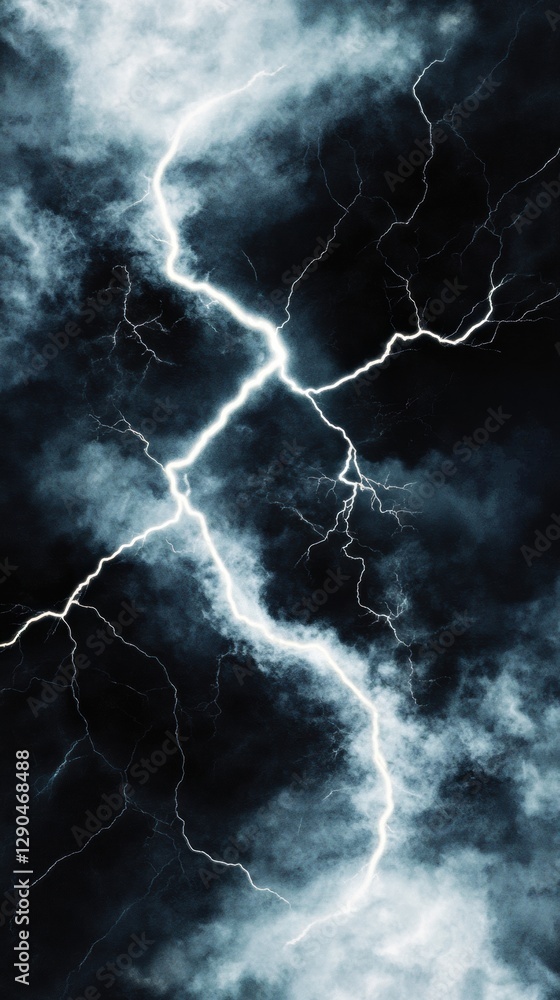 Leinwandbilder dramatic storm dynamic lightning bolts and cloud textures - engaging visuals for atmospheric content