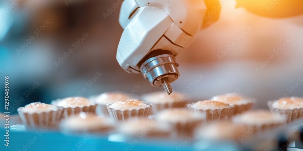 Poster High-Tech Robotics Integration Advanced Automated Testing Equipment and Sample Arrays in Sleek Metallic Research Lab for Cutting-Edge Scientific Innovation