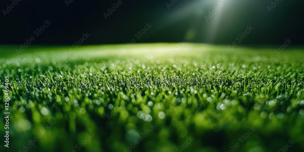 Aufkleber illuminated night stadium modern digital graphics on lush grass field for sports event marketing and