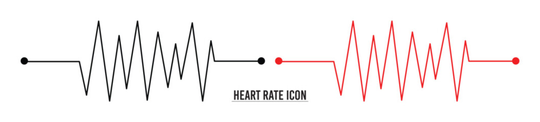 Concept heartbeat pulse with heart outline style with editable stroke vector illustration isolated on white background in eps 10.