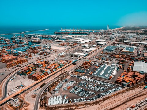 Aerial View of the Port of Ashdod, the Largest Port in Israel
