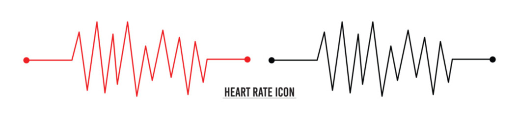 Concept heartbeat pulse with heart outline style with editable stroke vector illustration isolated on white background in eps 10.