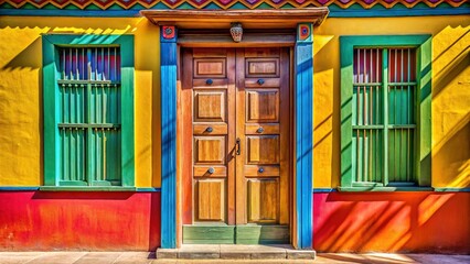 Top View Miraflores Door, Monagas, Venezuela: Colorful Colonial Architecture