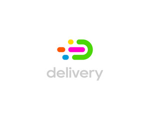 Abstract delivery logo design. Shipping cargo sign. Logistic service concept.  illustration.