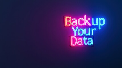 Neon Tech Aesthetic for World Backup Day Vibrant Glow on Dark Canvas - Data Protection Awareness and Digital Safety Promotion in Modern Cybersecurity Strategies