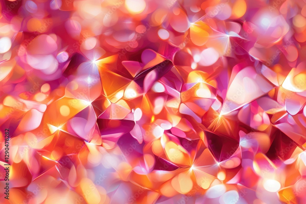 Poster sparkling gems backdrop with shimmering light bokeh for valentine's or beauty use