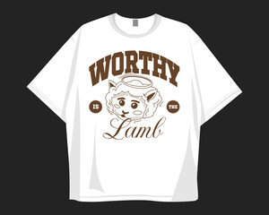 Christian retro t-shirt design for print, Christianity groove cartoon graphic tee