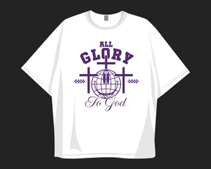 Christian retro t-shirt design for print, Christianity groove cartoon graphic tee