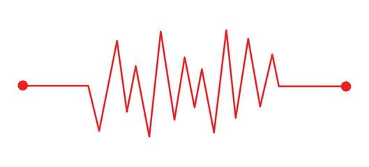 Concept heartbeat pulse with heart outline style with editable stroke vector illustration isolated on white background in eps 10.