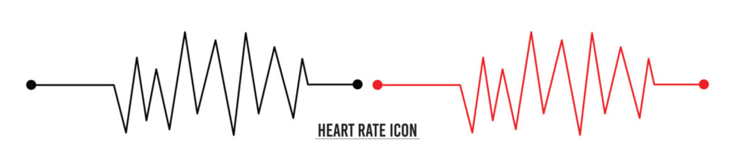 Heart rate icons vector. Pulse, heart rhythm, heartbeat line icon on white background. Vector illustration Heart rate icons vector. Pulse, heart rhythm, heartbeat icon on white background in eps 10.