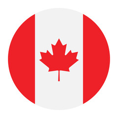 Canada circle flag logo icon digital vector illustration