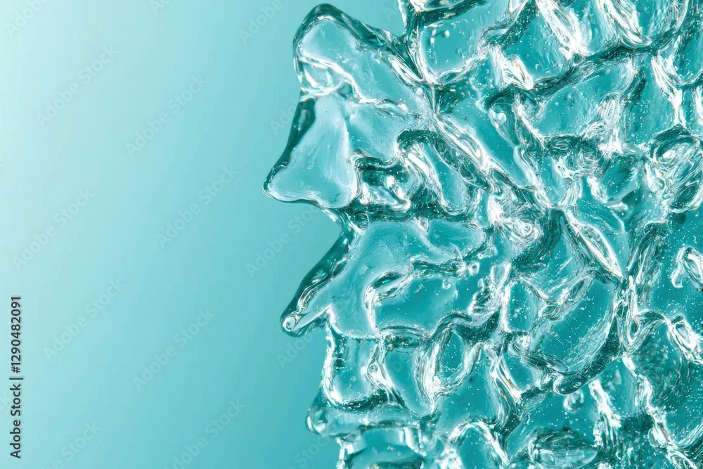Poster close up of abstract blue ice with a gradient background. possible use wallpaper