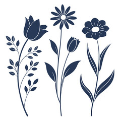 Floral Pattern Silhouette Icons