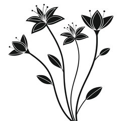 Wildflowers Silhouette Icon Collection
