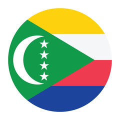 Fototapeta premium Comoros circle flag logo icon digital vector illustration