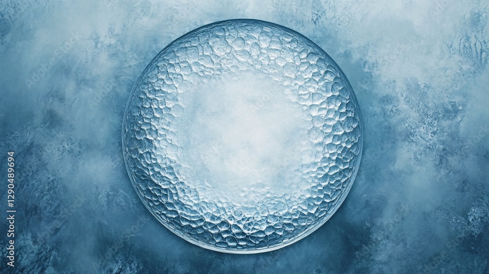 Poster a frosted glass circular texture background with a soft bluish tint