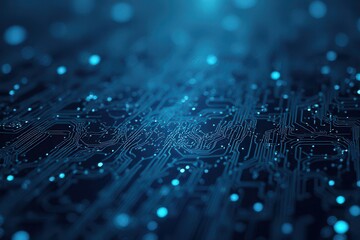 Close-Up of Printed Circuit Board with Electronic Components