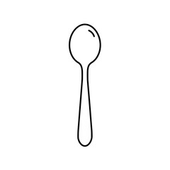 Spoon Silhouette: Minimalist line art of a spoon, perfect for design, culinary themes, or food-related projects. This image focuses on the simplicity and elegance of the kitchen utensil.