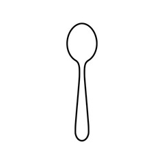 Simple Spoon Outline: A minimalist illustration showcases a sleek, simple spoon, emphasizing its classic design and functionality.